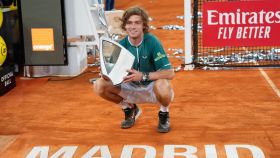 Andrey Rublev celebra su título del Masters de Madrid 2024