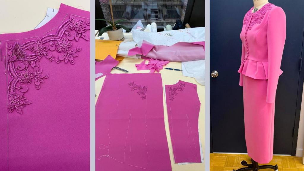 Imágenes del vestido de Letizia en el taller.