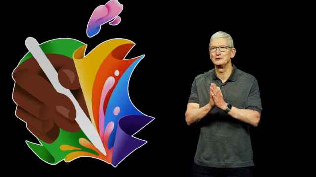 Montaje de Tim Cook, CEO de Apple, junto al logo del Apple Event Let Loose