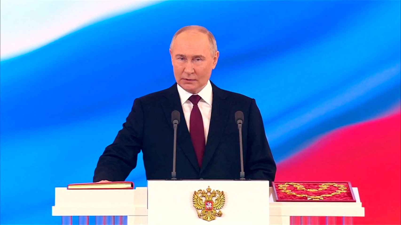 El presidente ruso, Vladimir Putin, este martes en Moscú durante su acto de investidura.
