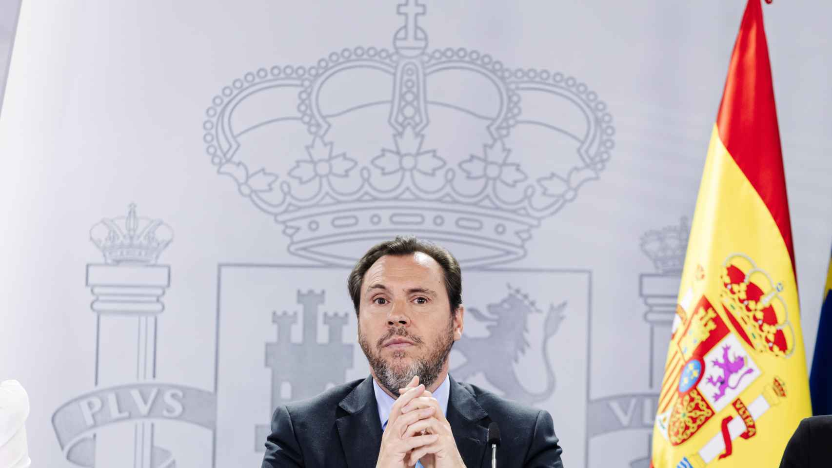 El ministro de Transportes, Óscar Puente, durante una rueda de prensa posterior a la reunión del Consejo de Ministros.