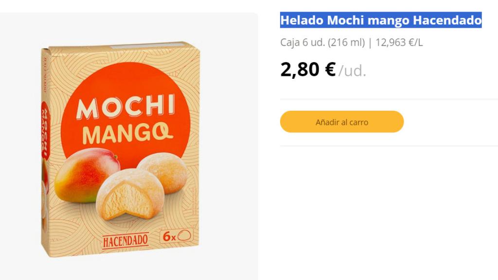 Helado Mochi mango