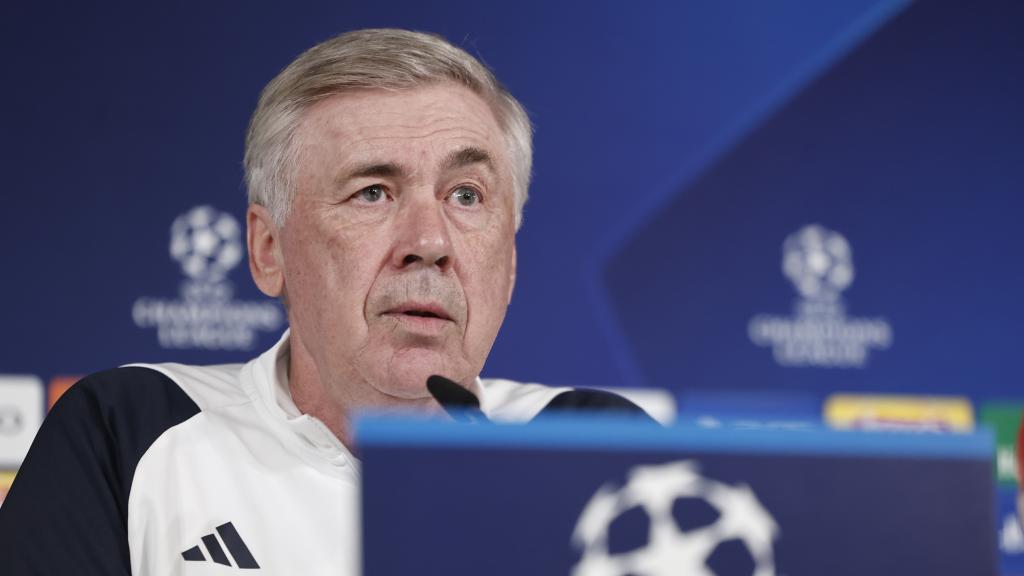 Ancelotti, en rueda de prensa con el Real Madrid