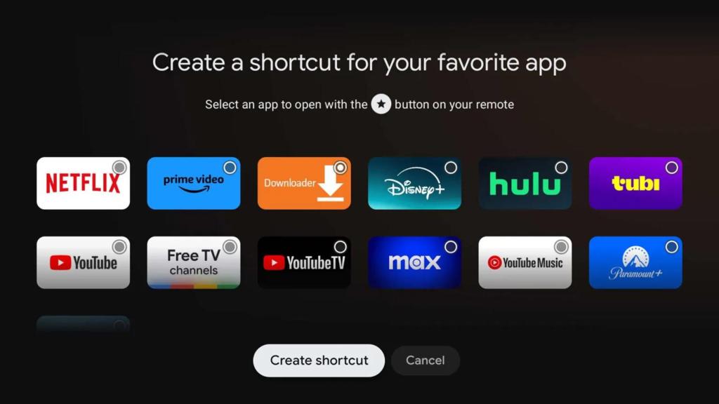 Algunas de las apps que se pueden configurar con el botón mágico de Google TV