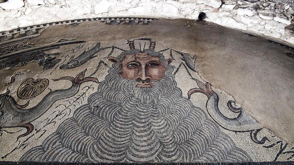 Detalle de uno de los mosaicos romanos conservados en Carranque. Fotos: Cultura Castilla-La Mancha.