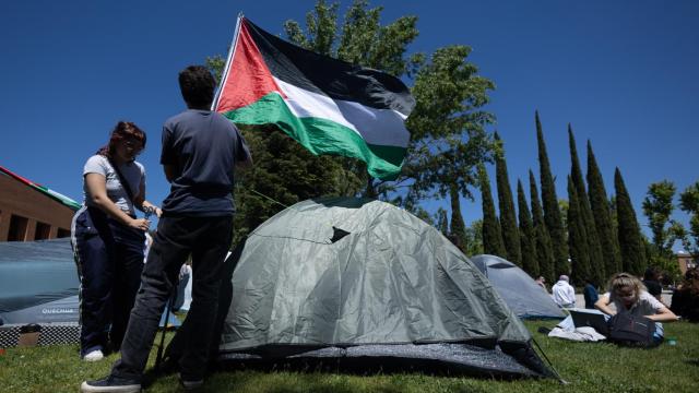 Estudiantes en apoyo al pueblo palestino en la UCM.