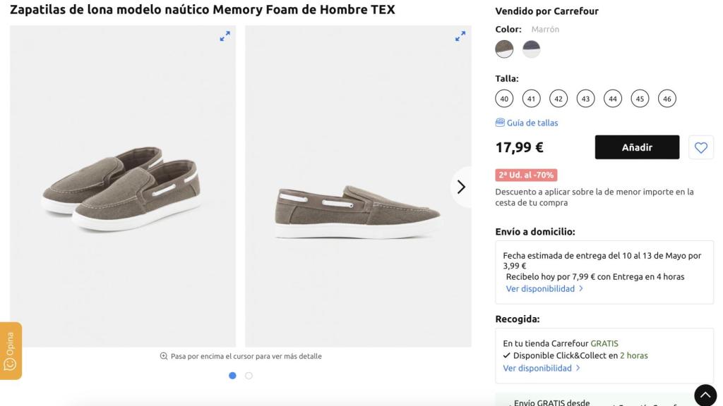 Zapatillas de lona para hombre.