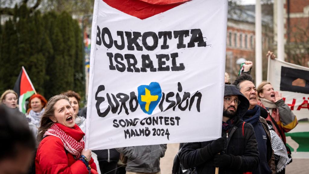 Protesta de boicot a Israel en Eurovisión.