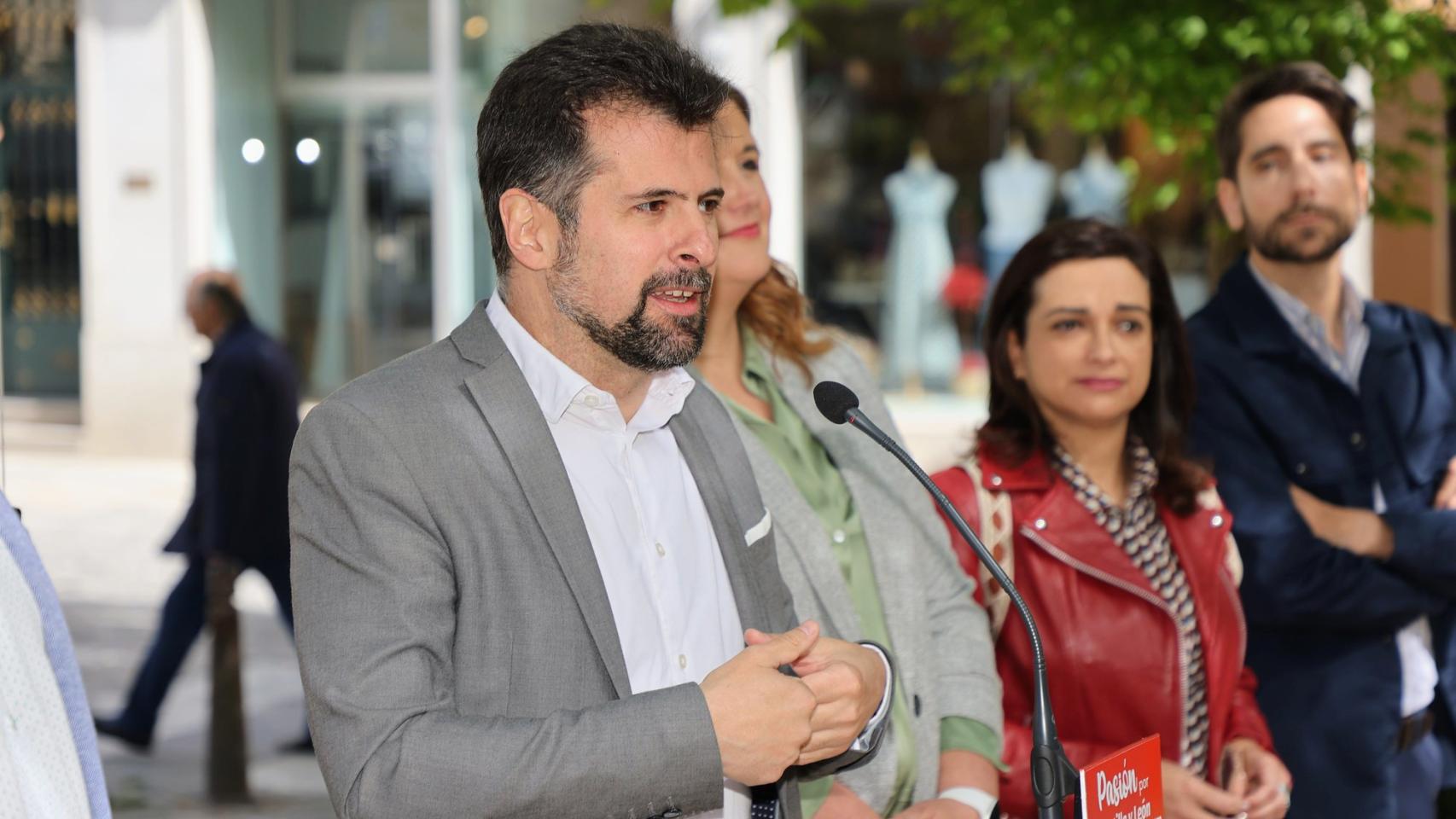 El secretario general del PSCyL, Luis Tudanca, durante su intervención de este miércoles en Segovia.