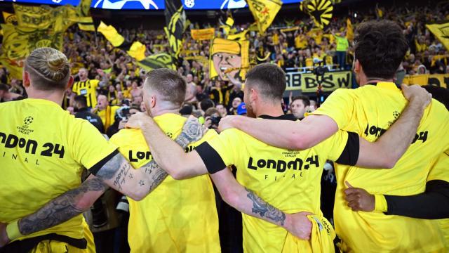 Los jugadores del Borussia Dortmund, tras las semifinales de Champions League.