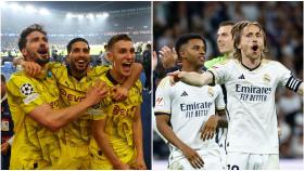 Celebraciones de futbolistas del Borussia Dortmund y el Real Madrid