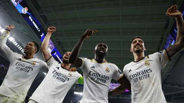 Alegría desbordada en los jugadores del Real Madrid.