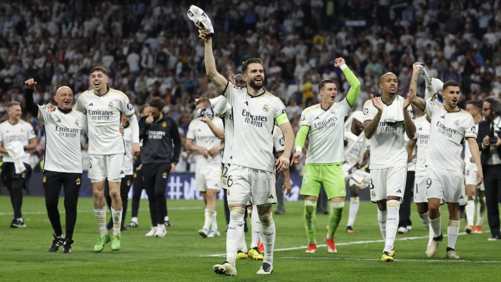 Los jugadores del Real Madrid celebran la victoria frente al Bayern