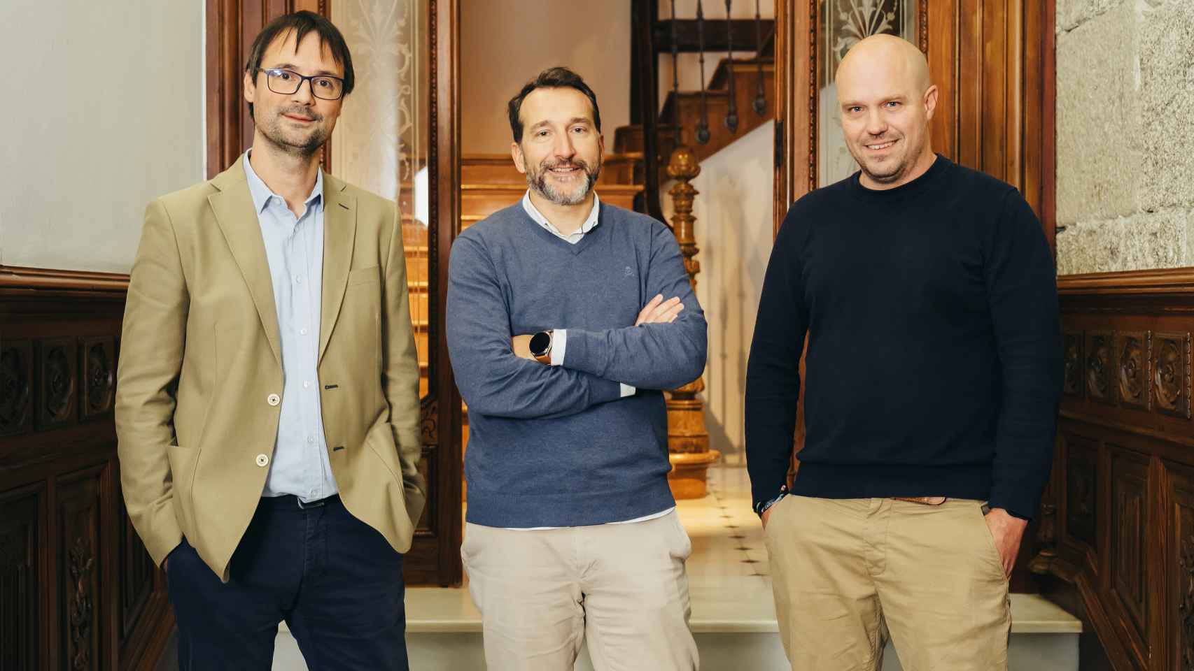 Óscar Barba, David Conde y Juan Carlos López, cofundadores de Coinscrap Finance.