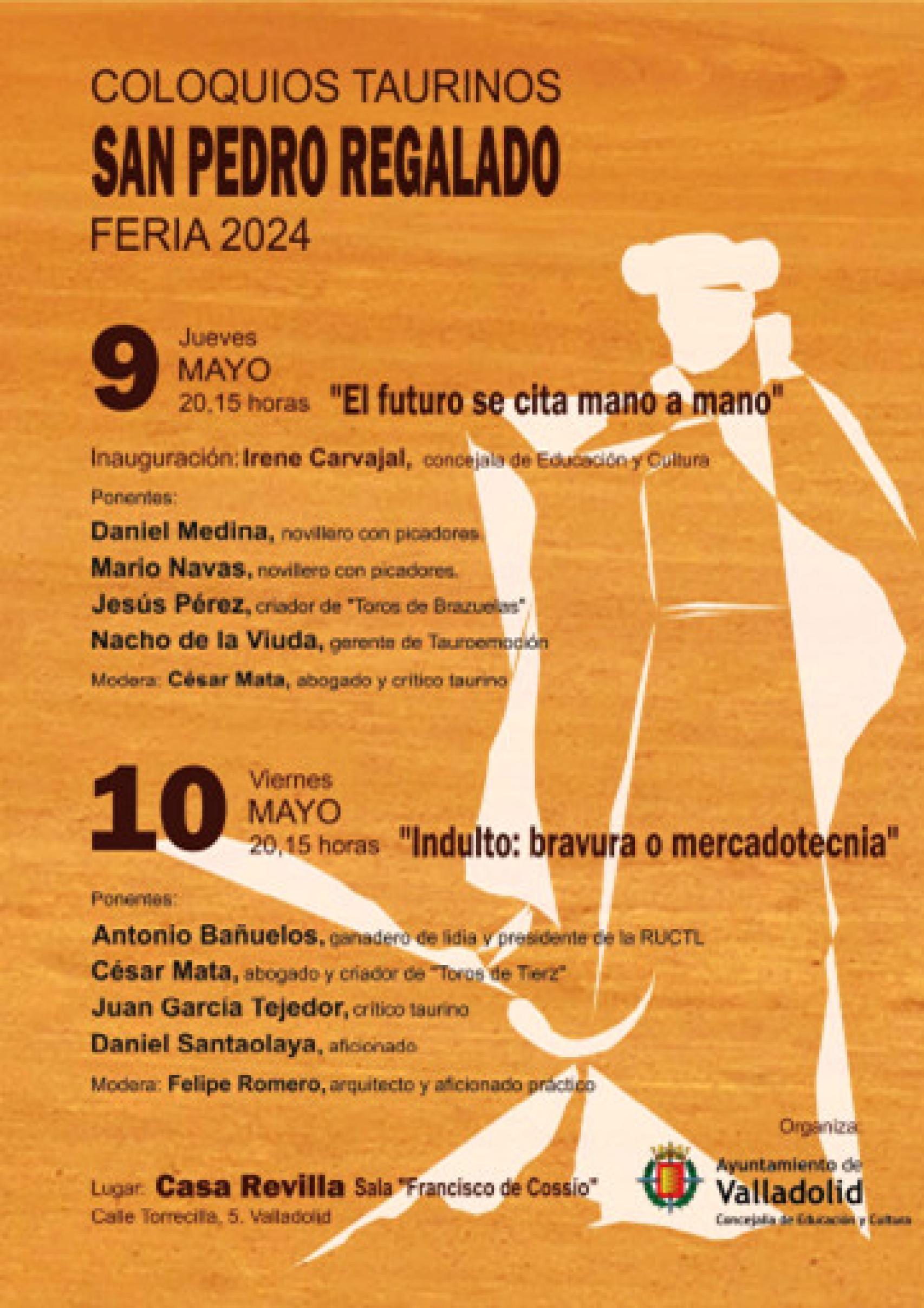 Cartel de los coloquios taurinos en la Feria de San Pedro Regalado 2024