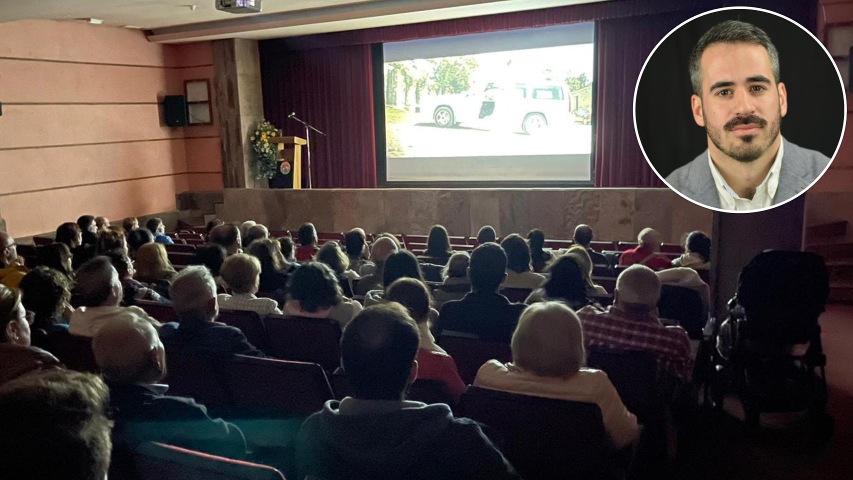 Imagen del I Festival de Cine Rural y Montaña de Cervera de Pisuerga junto a otra del alcalde, Jorge Ibáñez