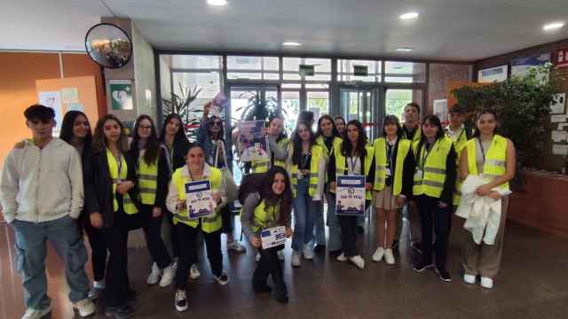 Los alumnos del IES Parquesol, en el Día de Europa