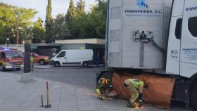 Camión atascado. Foto: Bomberos de Toledo