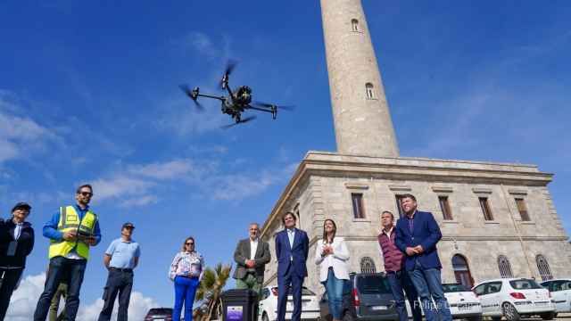 El vuelo inaugural de control del dron de vigilancia marítima del litoral adquirido por Cartagena.