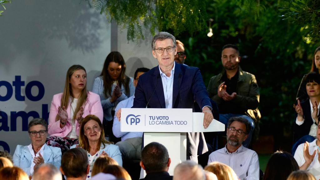 El líder del PP, Alberto Núñez Feijóo, este jueves en Tarragona.