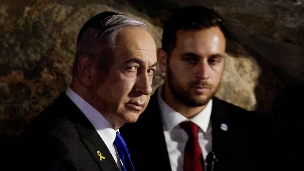 Netanyahu en la ceremonia del Día Nacional de Conmemoración del Holocausto en Jerusalén el 6 de mayo.