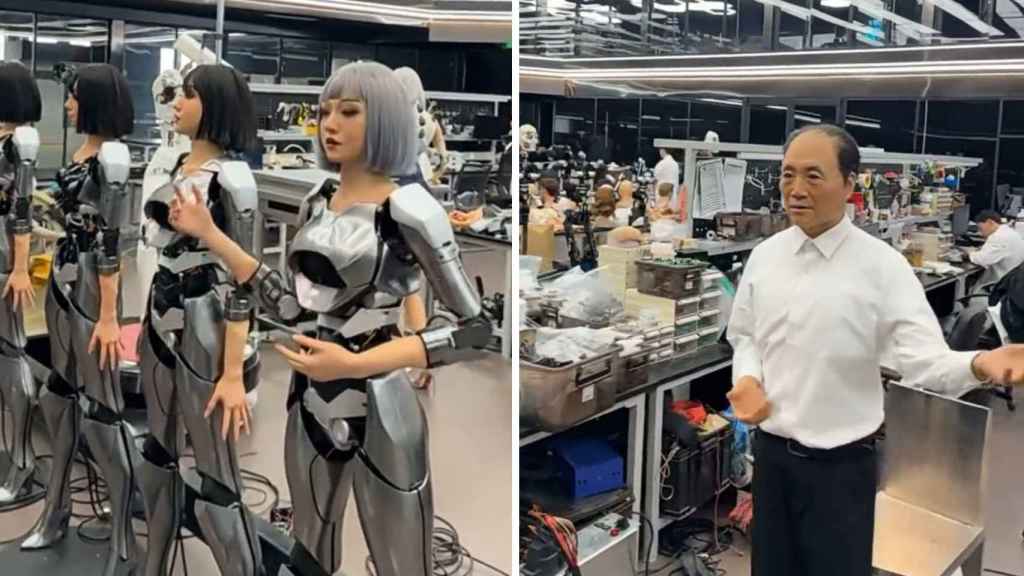 Robots humanoides en una fábrica china.