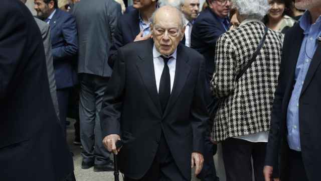 Jordi Pujol, en el funeral del expresidente del Parlament Joan Rigol esta semana