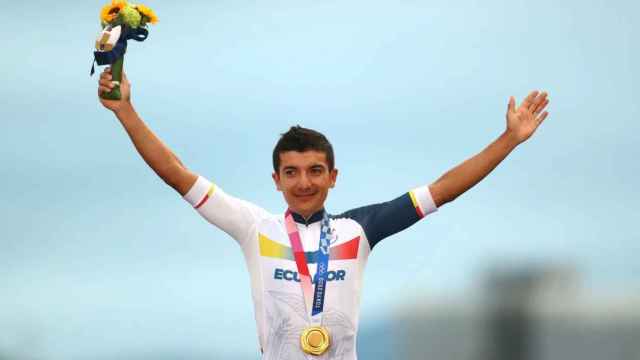 Richard Carpaz, oro olímpico en la prueba de ciclismo en ruta masculina