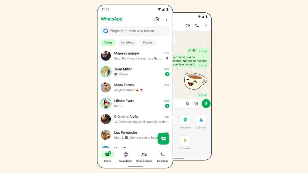 Nuevo diseño de la app de WhatsApp para Android