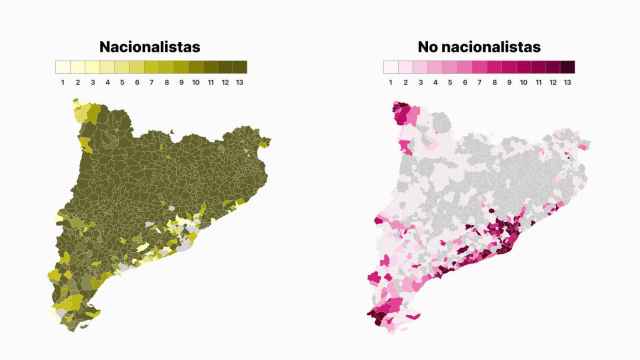 El bloque nacionalista ha ganado siempre en la mitad de municipios de Cataluña, aunque los partidos no nacionalistas logran mayor apoyo en las ciudades más pobladas