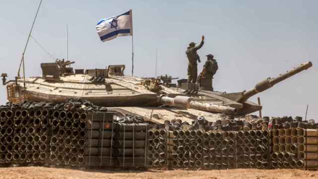 Un tanque israelí cerca de la Franja de Gaza.