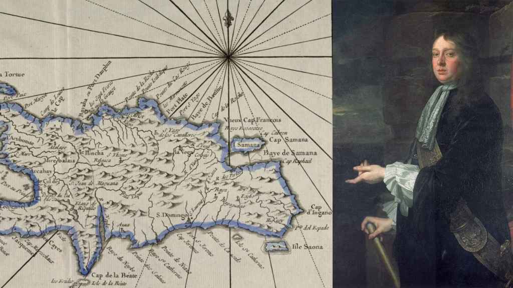 Isla de La Española y el almirante William Penn.