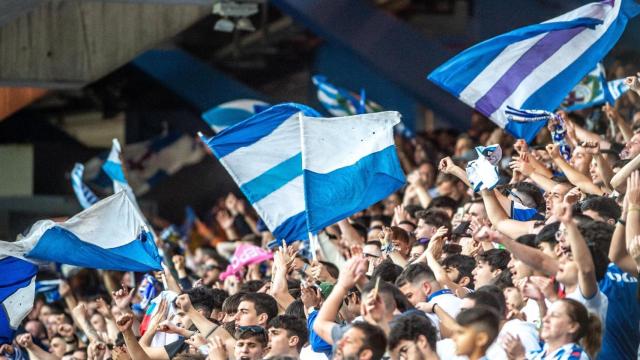 Afición deportivista durante un partido de esta temporada