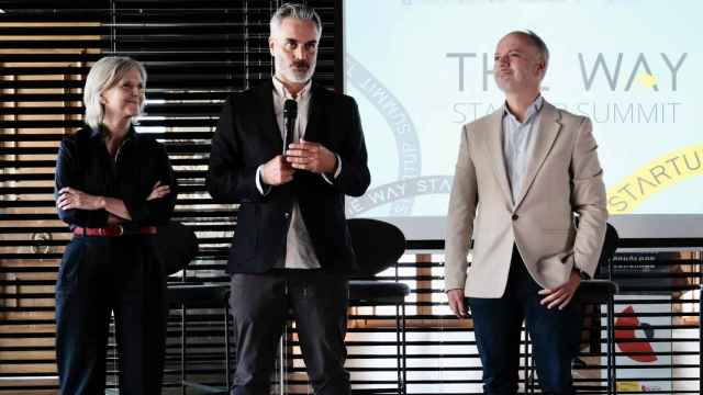 Covadonga Toca, Lalo García y David Regades en la clausura de The way Startup Summit.
