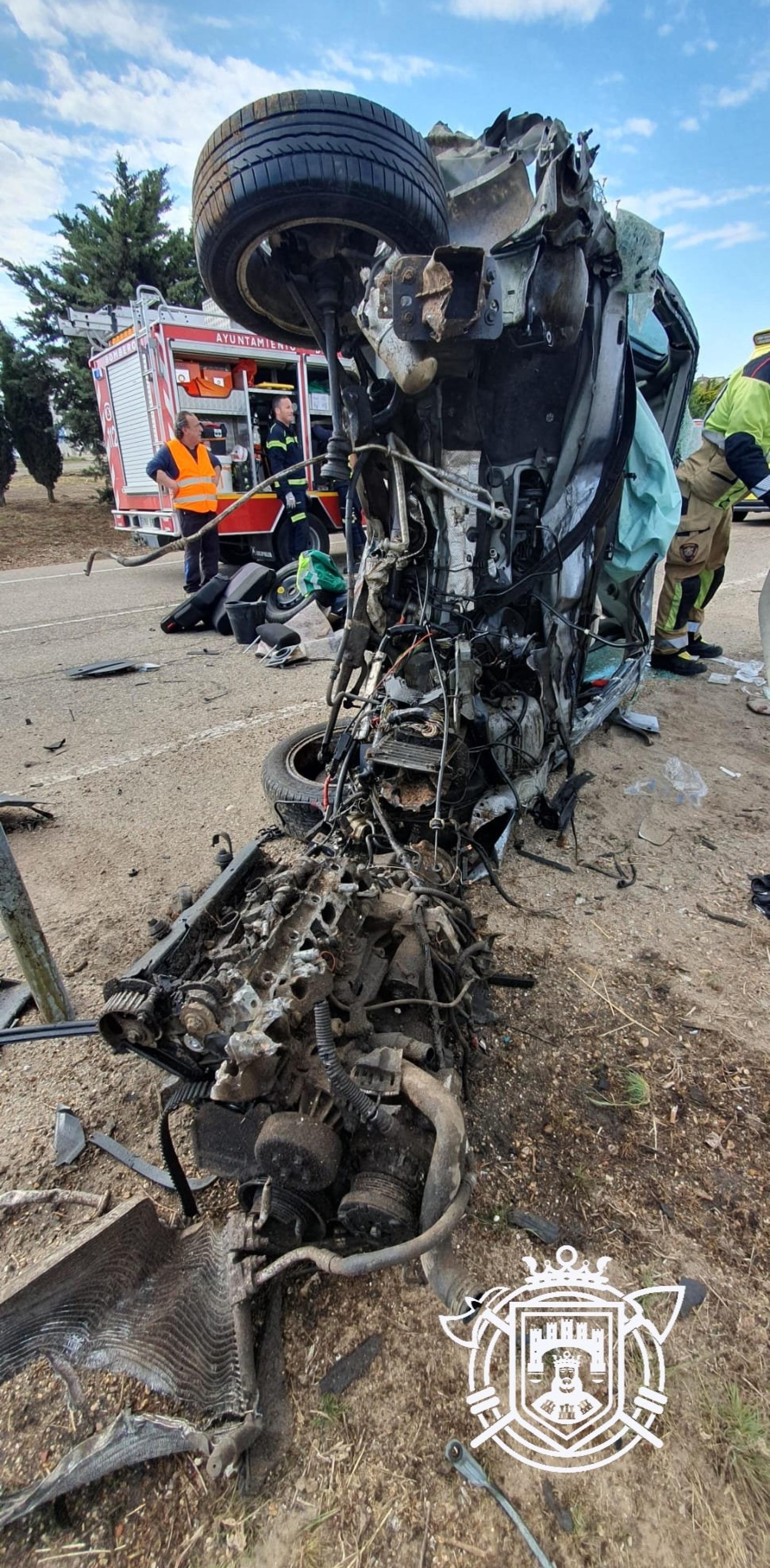 Estado en el que ha quedado el coche tras el accidente