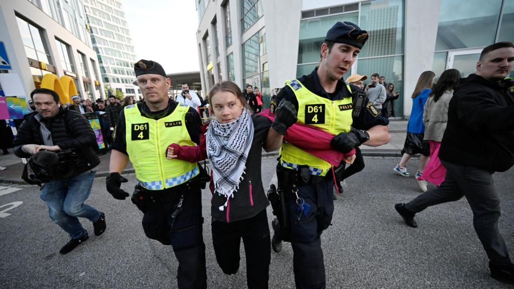 Desalojo de Greta Thunberg en las protestas propalestinas en Suecia poco antes del festival de Eurovisión