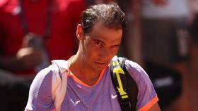 Rafa Nadal, con gesto desafiante tras perder en el Masters 1000 de Roma.