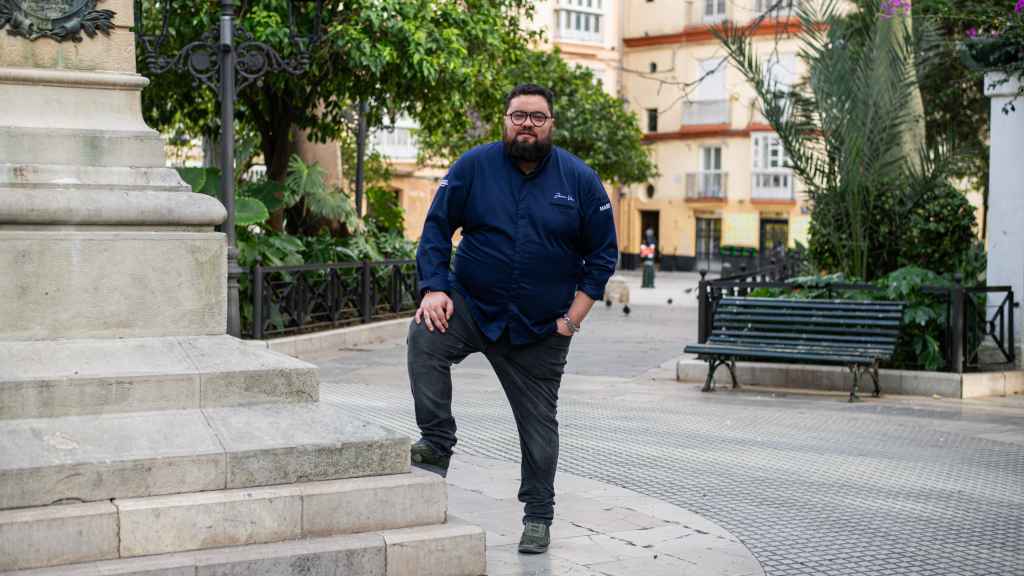 Juan Viu en la Plaza de la Candelaria.