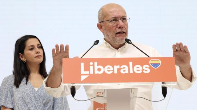Francisco Igea en una rueda de prensa de Ciudadanos, con Inés Arrimadas, en 2022
