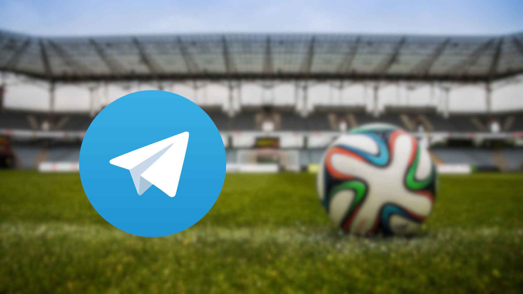 Icono de Telegram sobre un partido de fútbol