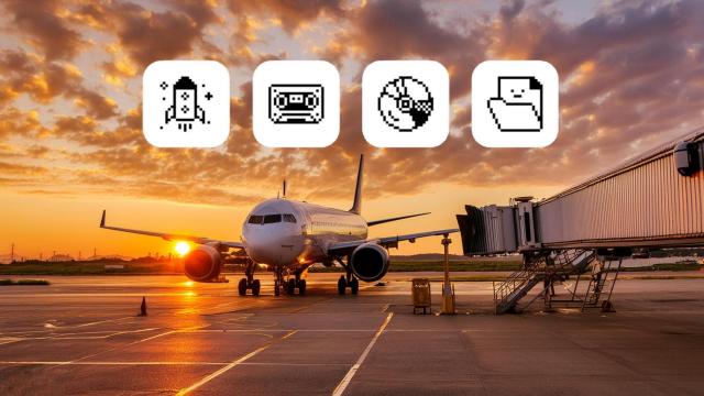 Iconos de apps para viajar en avión