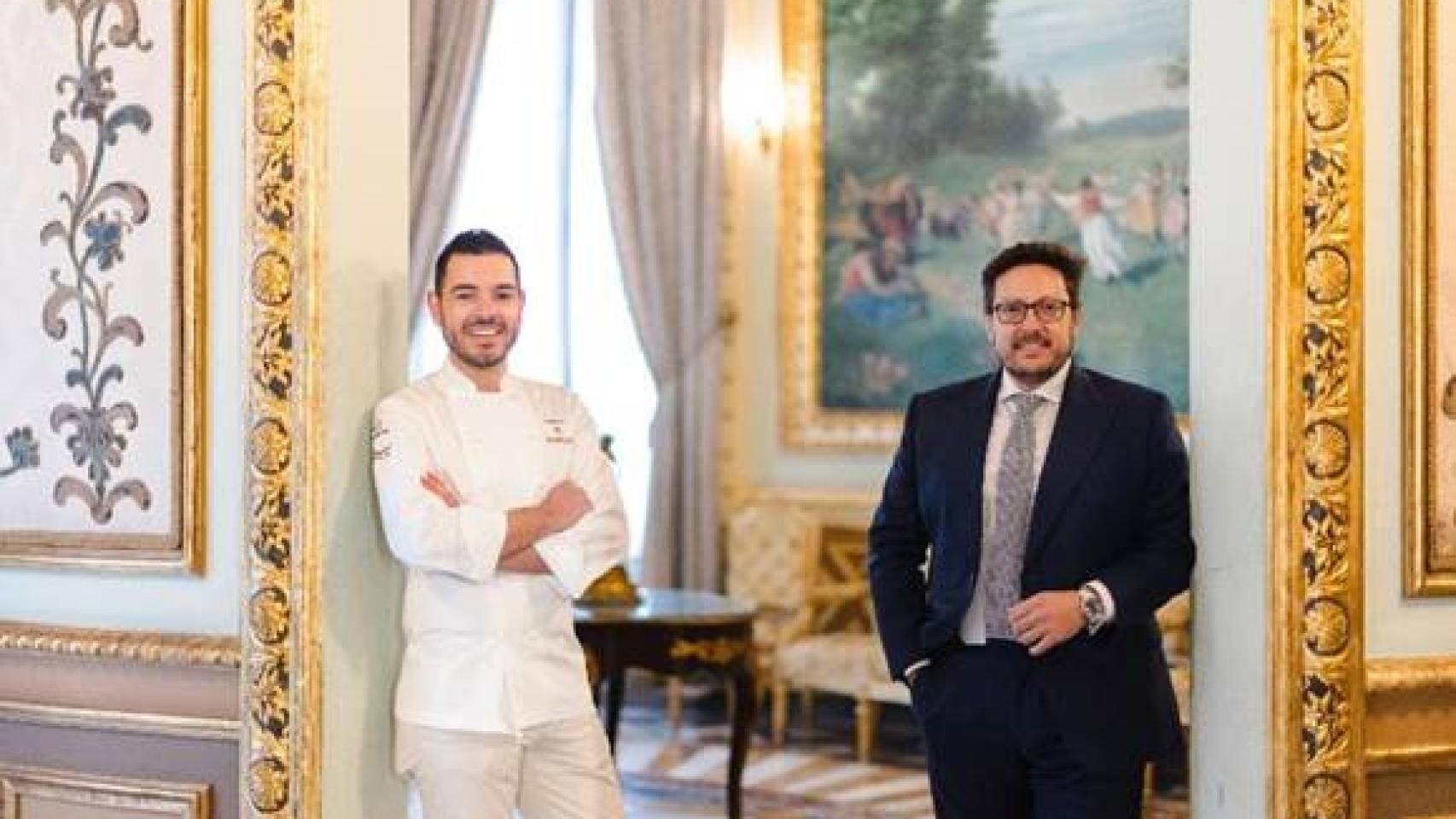 El chef Cristóbal Muñoz junto a Guillermo Baltasar.