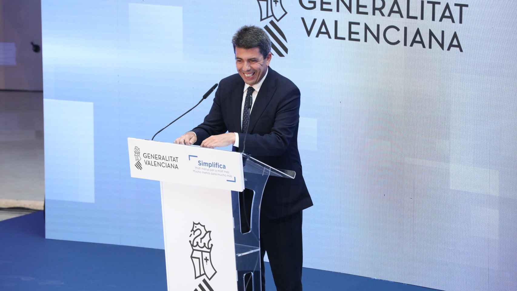 Carlos Mazón, el 'president' de la Generalitat, en la presentación del 'Plan Simplifica'.