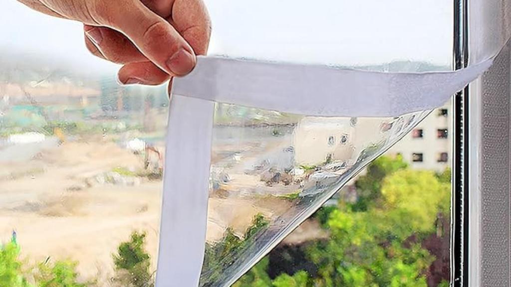 Película transparente antiviento para ventanas de Amazon.