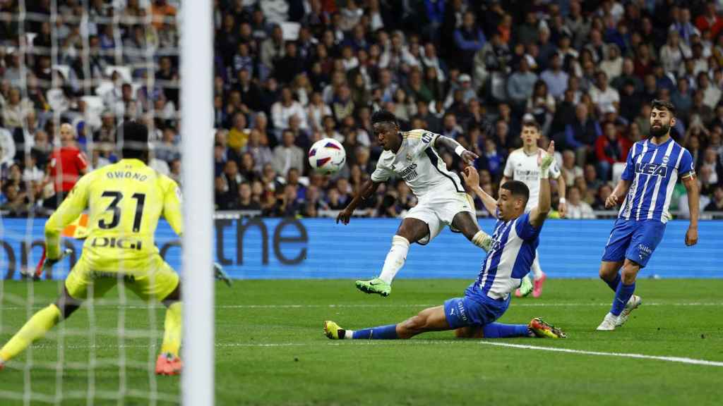 El momento en el que Vinicius marca su segundo gol.