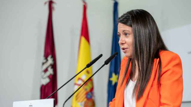 Bárbara García Torijano, consejera de Bienestar Social de Castilla-La Mancha, este martes en rueda de prensa