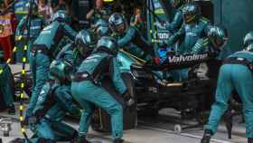 Aston Martin realizando una parada en el GP de Miami