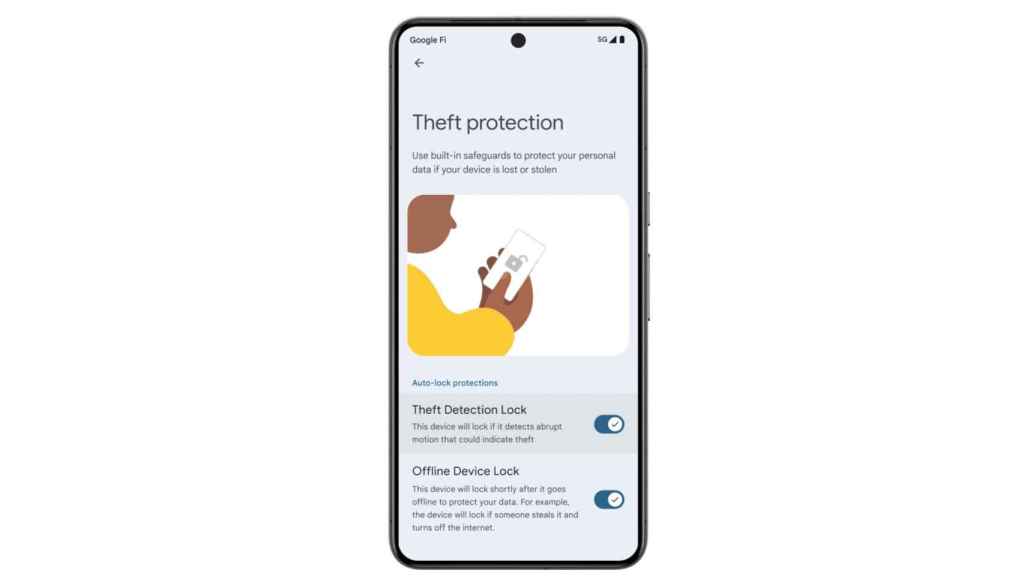 Protección contra robo de Android 15