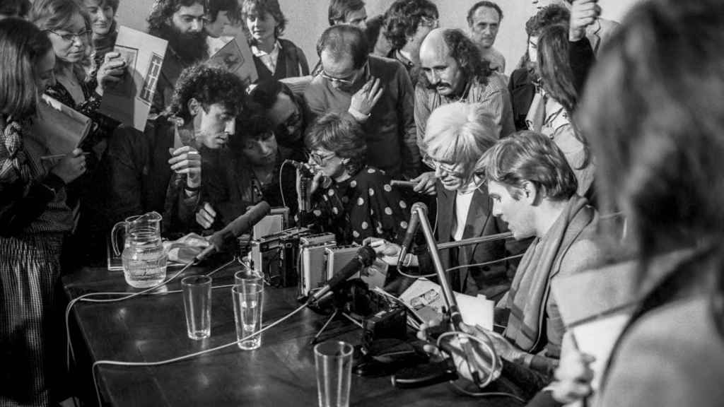 Andy Warhol durante la rueda de prensa en Madrid. Foto: Javier Porto.