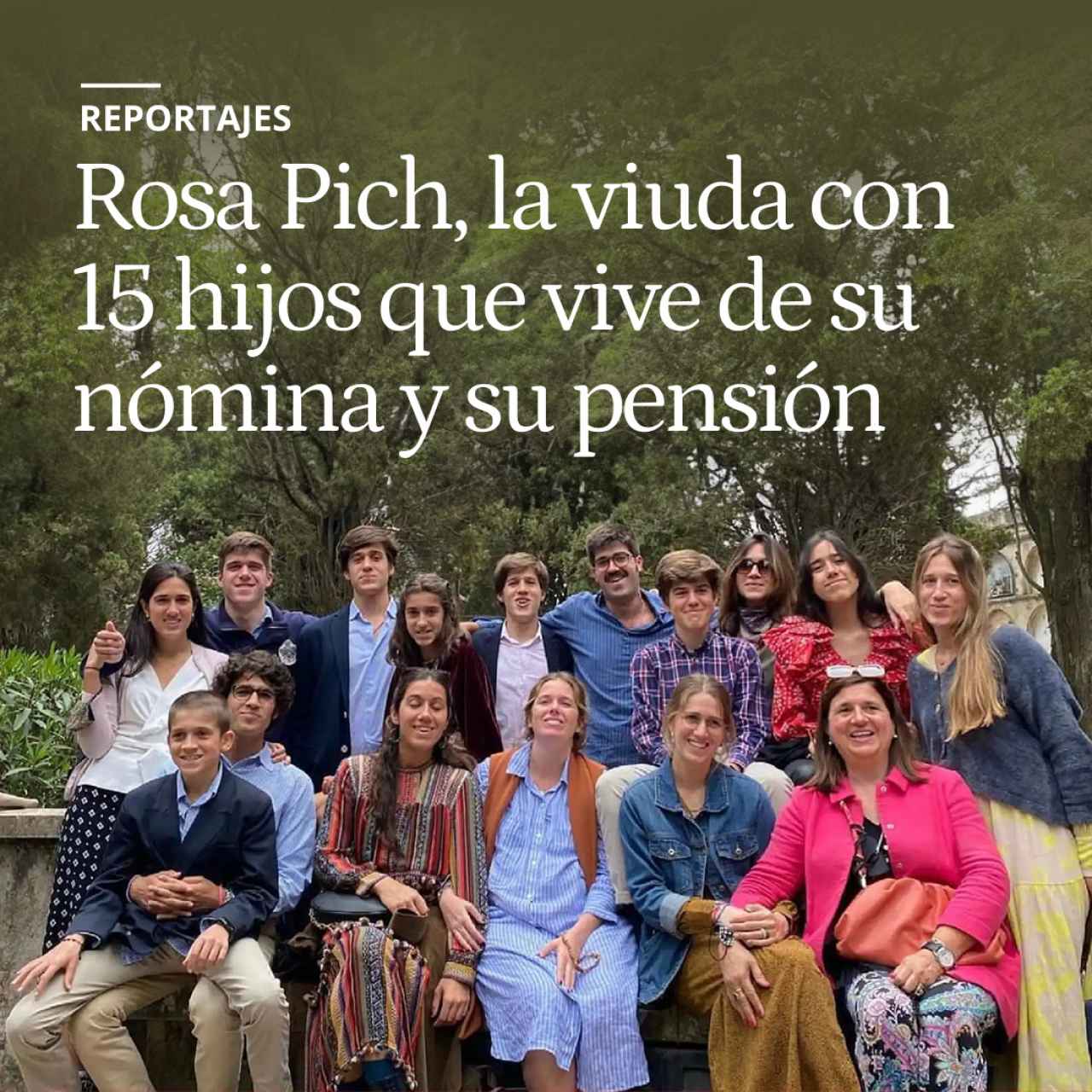Rosa Pich, la viuda con 15 hijos a su cargo que vive de su nómina y su pensión: "Soy un espécimen único"